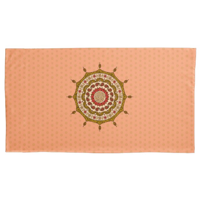 Funda de cojín dorada Mehndi Fantasy (Anverso)