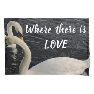 Funda De Cojín Dos cisnes en el lago