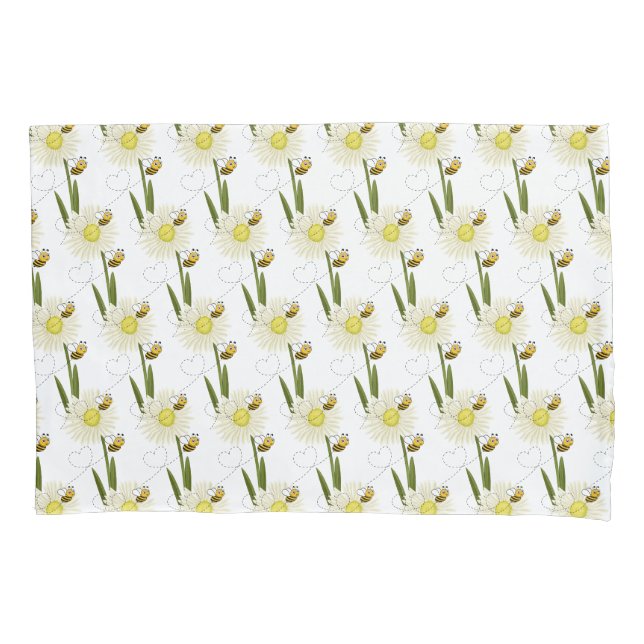 Funda De Cojín Dos pequeñas y lindas abejas (Anverso)