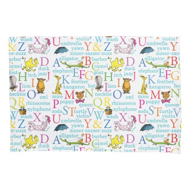 Funda De Cojín Dr. Seuss's ABC Pattern with Words (Anverso)