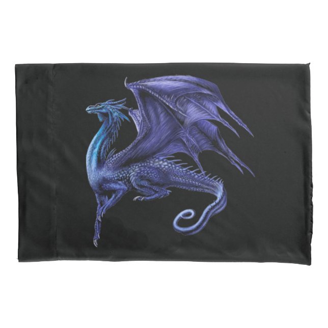 Funda De Cojín DRAGÓN AZUL estándar para almohada (Anverso)