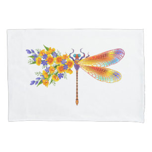 Funda De Cojín Dragón de flores amarillas
