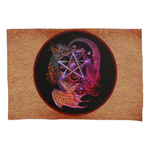 Funda De Cojín Dragón del Pentáculo Art Nouveau