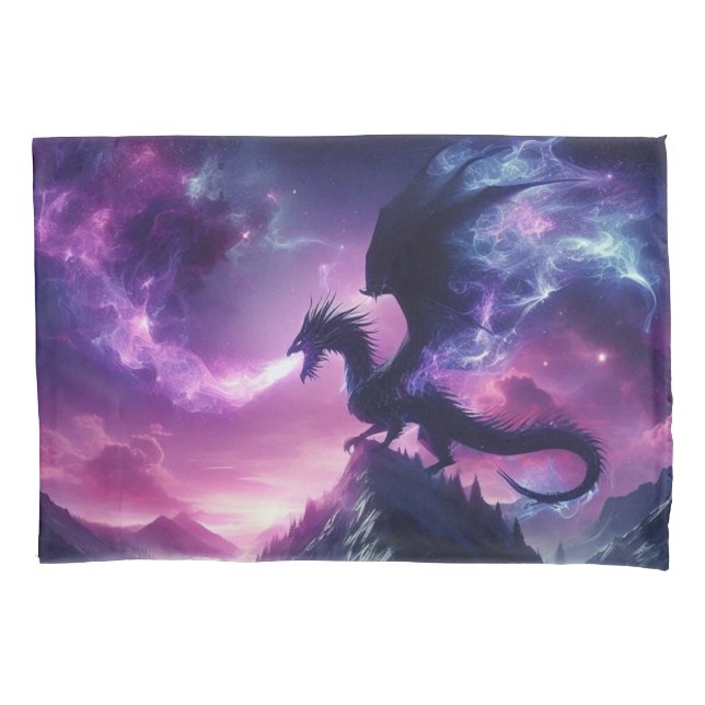 Funda De Cojín Dragón Etéreo Oscuro Medieval (Anverso)