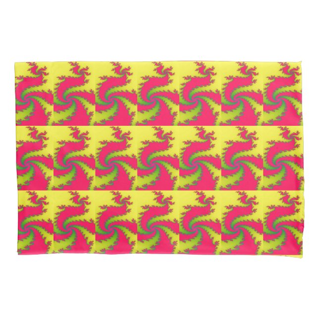 Funda De Cojín Dragon Fractal Pillowcase chino de Año Nuevo (Anverso)