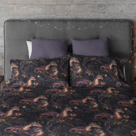 Funda De Cojín Dragones morados encaramados en árboles