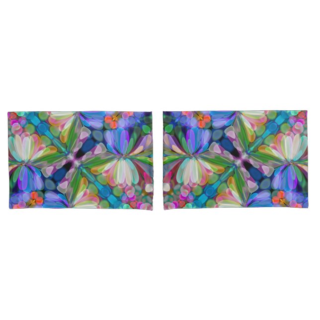 Funda De Cojín Dragonfly Wildflower Garden Abstract Floral (Anverso - Set)