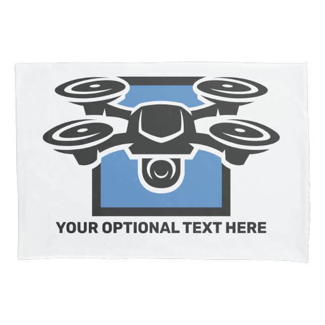 Funda De Cojín Drone de texto de personalizado (Anverso)
