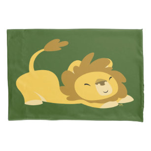Funda De Cojín Dulce León de Dibujos Animados Estirándose