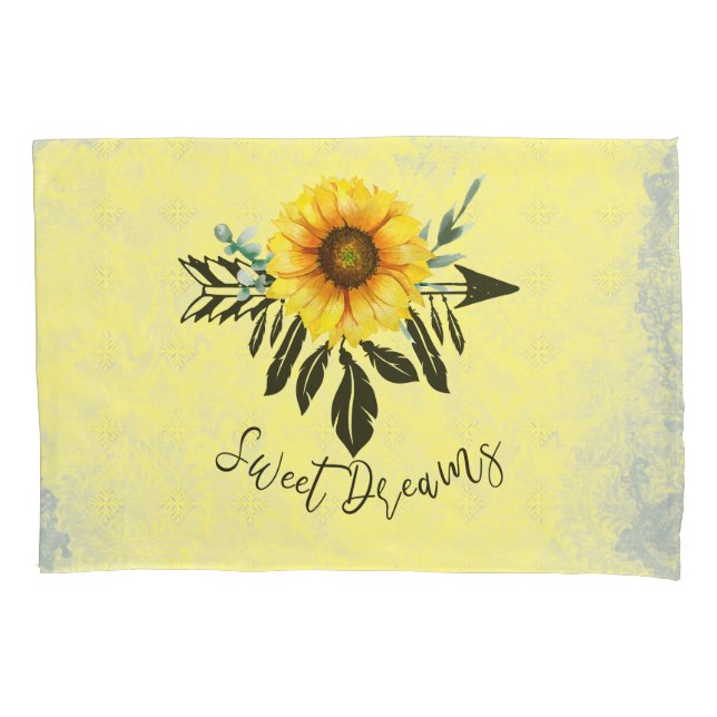 Funda De Cojín Dulce Sueños Sunflower Dream Catcher (Anverso)