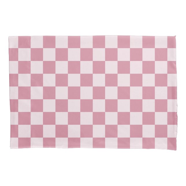 Funda De Cojín Dusty rose checkerboard pattern (Anverso-izquierdo)