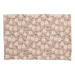 Funda De Cojín Dusty Rose White Modern Farmhouse Daisy Pattern