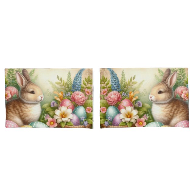 Funda De Cojín Easter Bunny Rabbit Decorant Pastel Set de 2 (Anverso - Set)