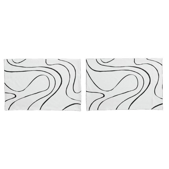 Funda De Cojín Ebb y Flow 2 - Blanco y negro (Anverso - Set)