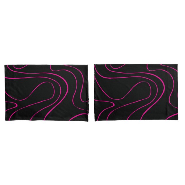 Funda De Cojín Ebb y Flow 2 - Magenta y negro (Anverso - Set)