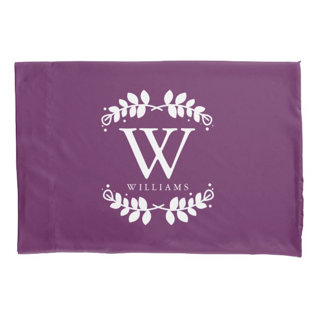 Funda De Cojín Eggplant Purple Monogramed (Anverso)