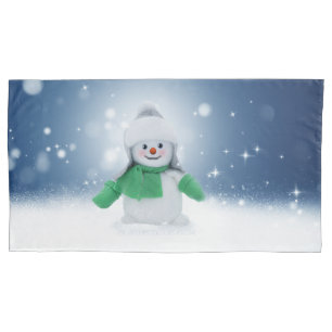 Funda De Cojín El adorable personaje de muñeco de nieve de Navida