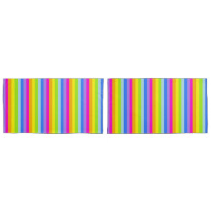 Funda De Cojín El arco iris brillante raya las almohadas