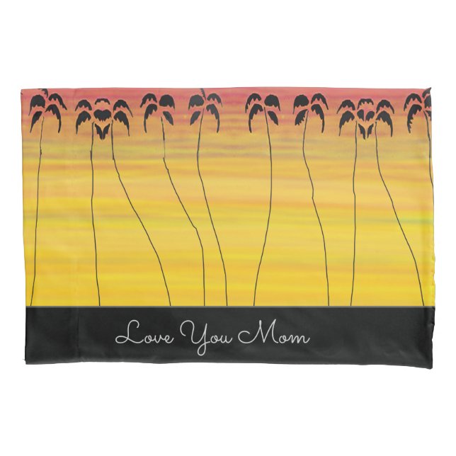 Funda De Cojín El atardecer tropical de mamá (Anverso)