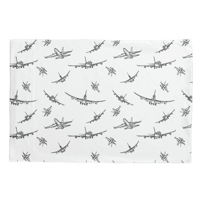 Funda De Cojín El avión bosqueja // (Reverso)