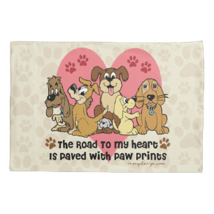 Funda De Cojín El camino a mis impresiones de la pata del perro