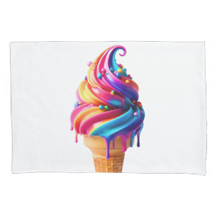 Funda De Cojín El clásico cono de helado vibrante de SlipperyJoe 
