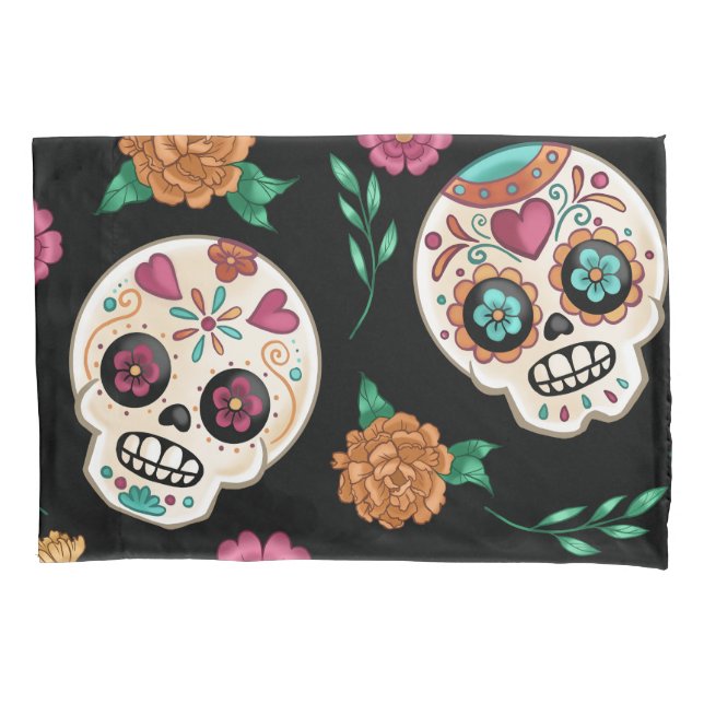 Funda De Cojín El día de las calaveras azucareras muertas y las f (Anverso)