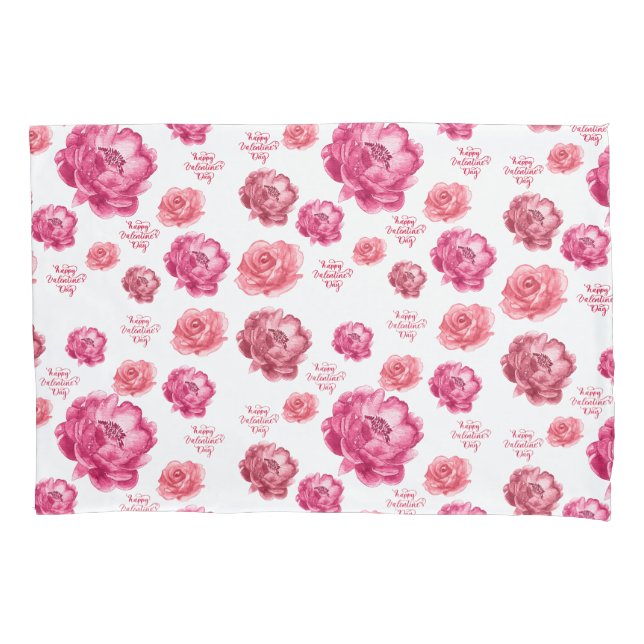 Funda De Cojín El día de San Valentín de rosas rosadas (Anverso-izquierdo)