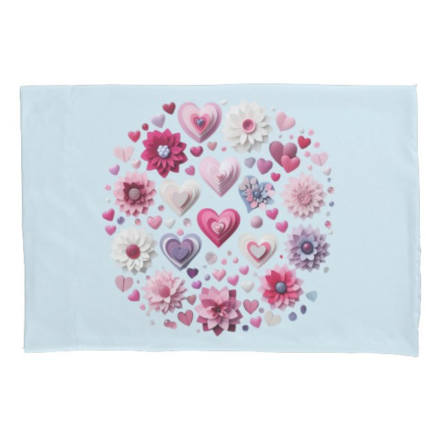 Funda De Cojín El día de San Valentín floral (Anverso)