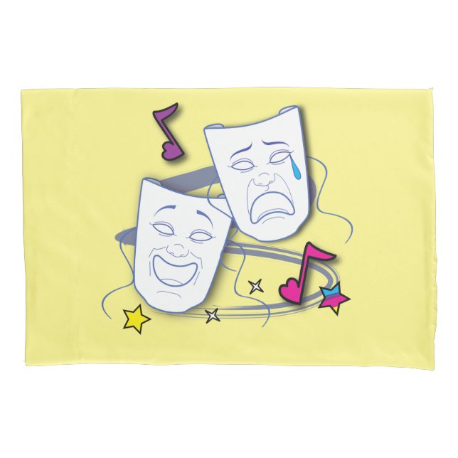 Funda De Cojín El drama enmascara comedia y tragedia (Anverso)