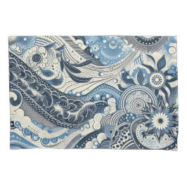 Funda De Cojín El estudio en casa Indigo Bloom