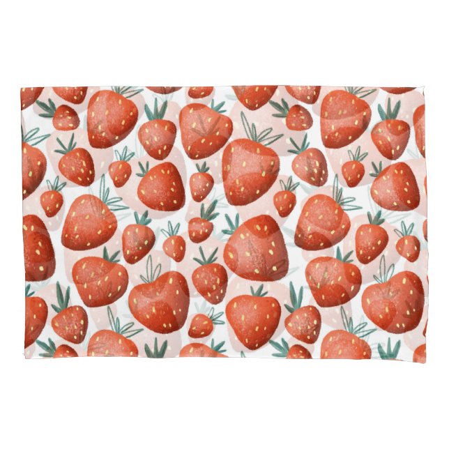Funda De Cojín El fondo blanco de las fresas rojas es impecable (Anverso)