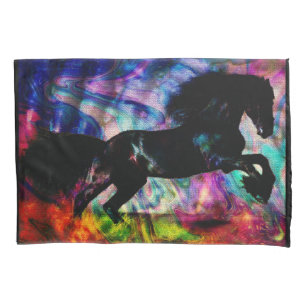 Funda De Cojín El funcionamiento negro del caballo resume sin