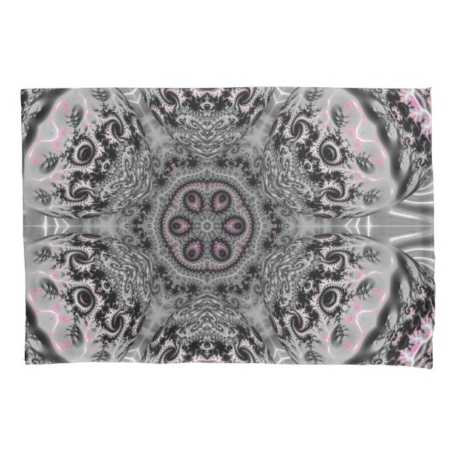 Funda De Cojín El Jardín Fractal de Plata (Anverso)