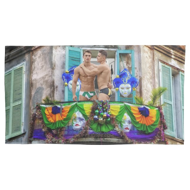 Funda De Cojín El Mardi Gras de SlipperyJoe enmascara abalorios d (Anverso)