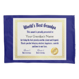 Funda De Cojín El mejor certificado de abuelo de un mundo diverti