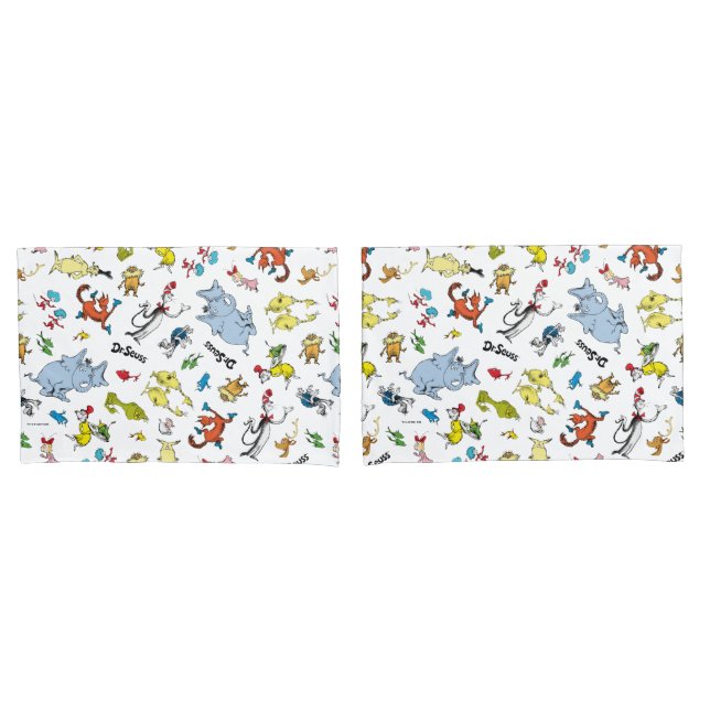Funda De Cojín El mundo del patrón de Dr. Seuss (Anverso - Set)
