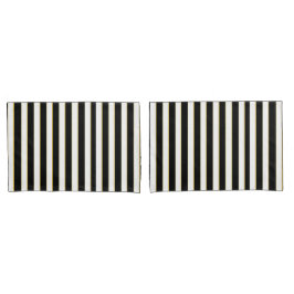 Funda De Cojín El oro negro, blanco elegante rayó el sistema de