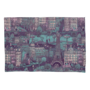 Funda De Cojín El paisaje urbano de París en el diseño de la cose