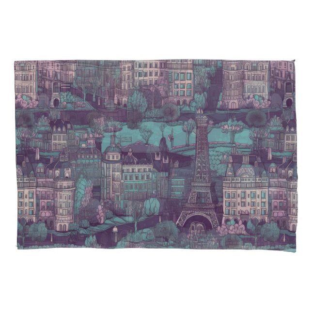 Funda De Cojín El paisaje urbano de París en el diseño de la cose (Anverso)
