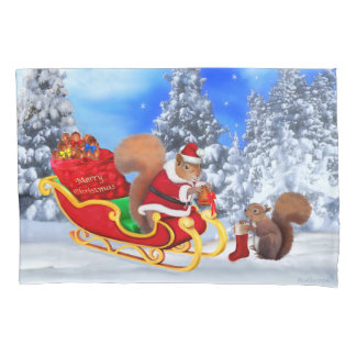 FUNDA DE COJÍN EL PEQUEÑO AYUDANTE DE SANTA & FELIZ NAVIDAD DE SA