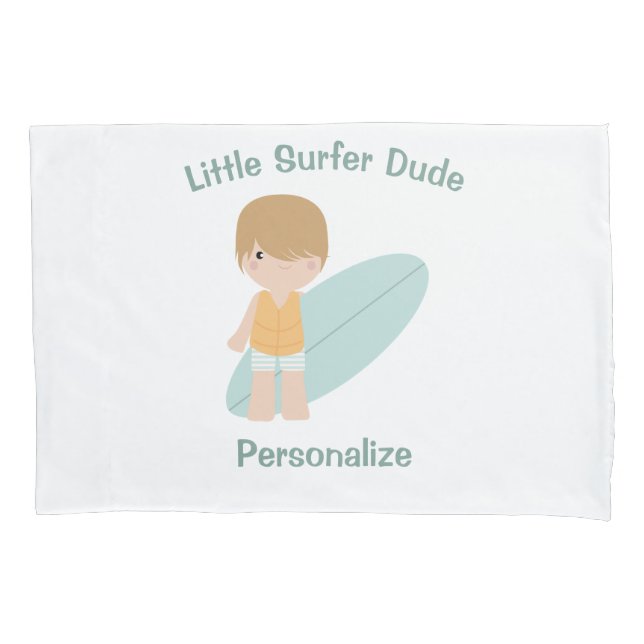 Funda De Cojín El pequeño Surfer Dude Personaliza (Anverso)