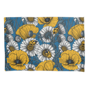 Funda De Cojín El prado en amarillo y azul