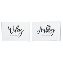 Funda De Cojín El Sr. y la Sra. Wifey y la Pareja Hubby Pillowcas