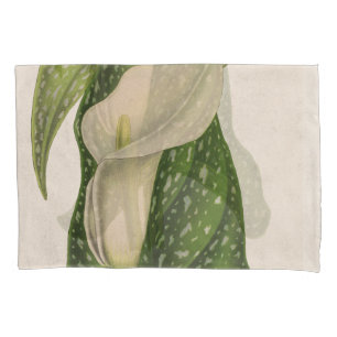Funda De Cojín El verde de la cala de la flor del vintage deja el