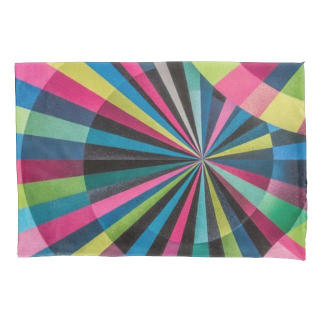 Funda De Cojín Electric Geometry Radio Waves & Sunrays Art Deco  (Anverso)