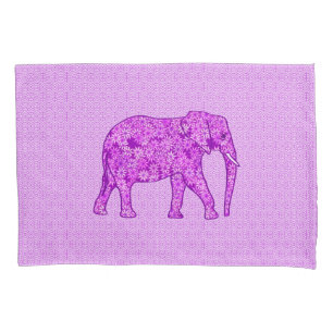 Funda De Cojín elefante de flores - amatista morado