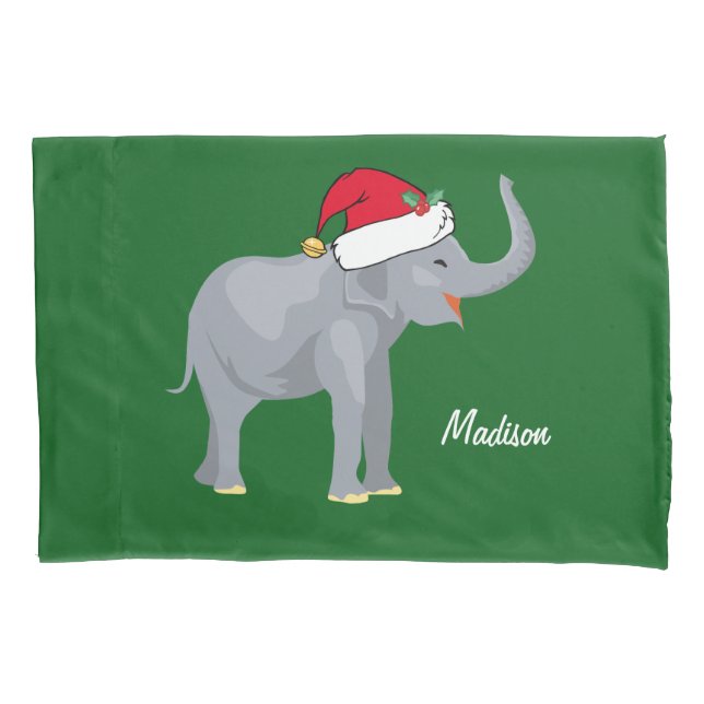 Funda De Cojín Elefante navidad (Anverso)