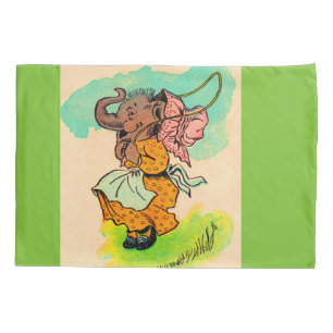 Funda De Cojín elefante vestido de los años 1930 tocando cuerda d