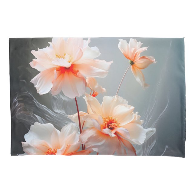 Funda De Cojín Elegant Abstract Blush Flower Misty Flow (Anverso)